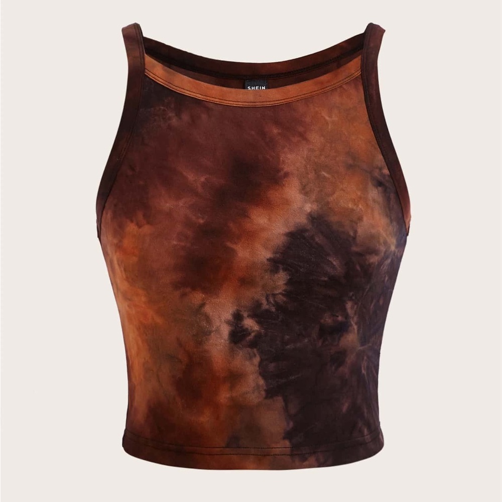 SHEIN EZwear Plus Tie Dye Crop Cami Top